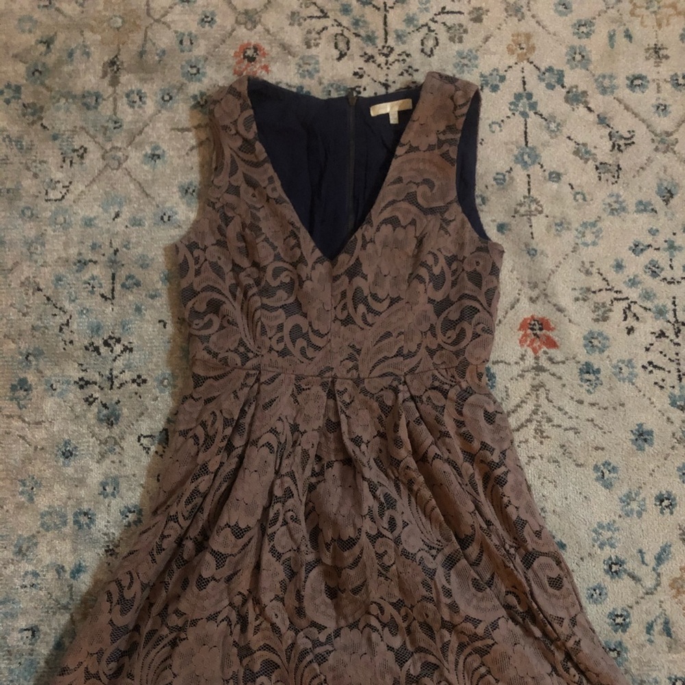 Lace overlay mini dress